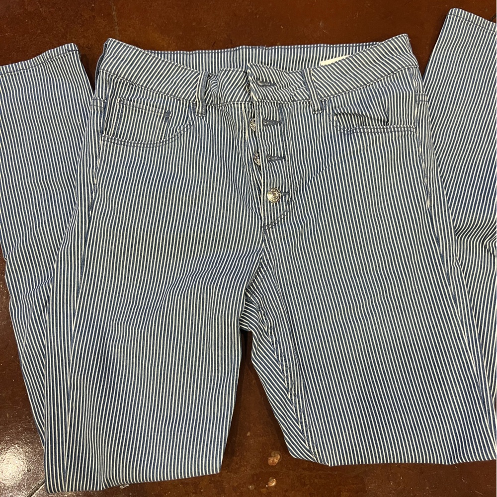 H&M mid 2000s ankle length striped jeans